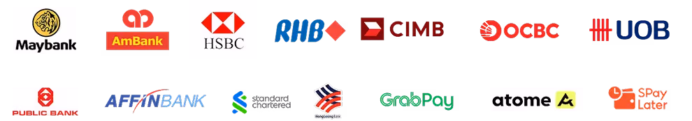 Atome, GrabPay, ShopeePay, TNG eWallet, FPX